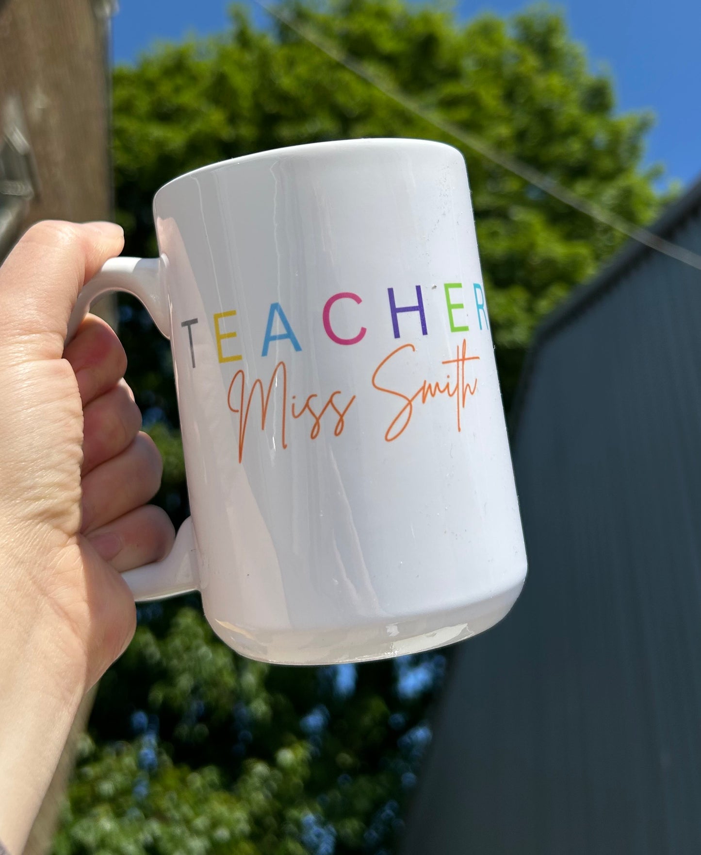 Thoughtful customisable mug gift for a teacher