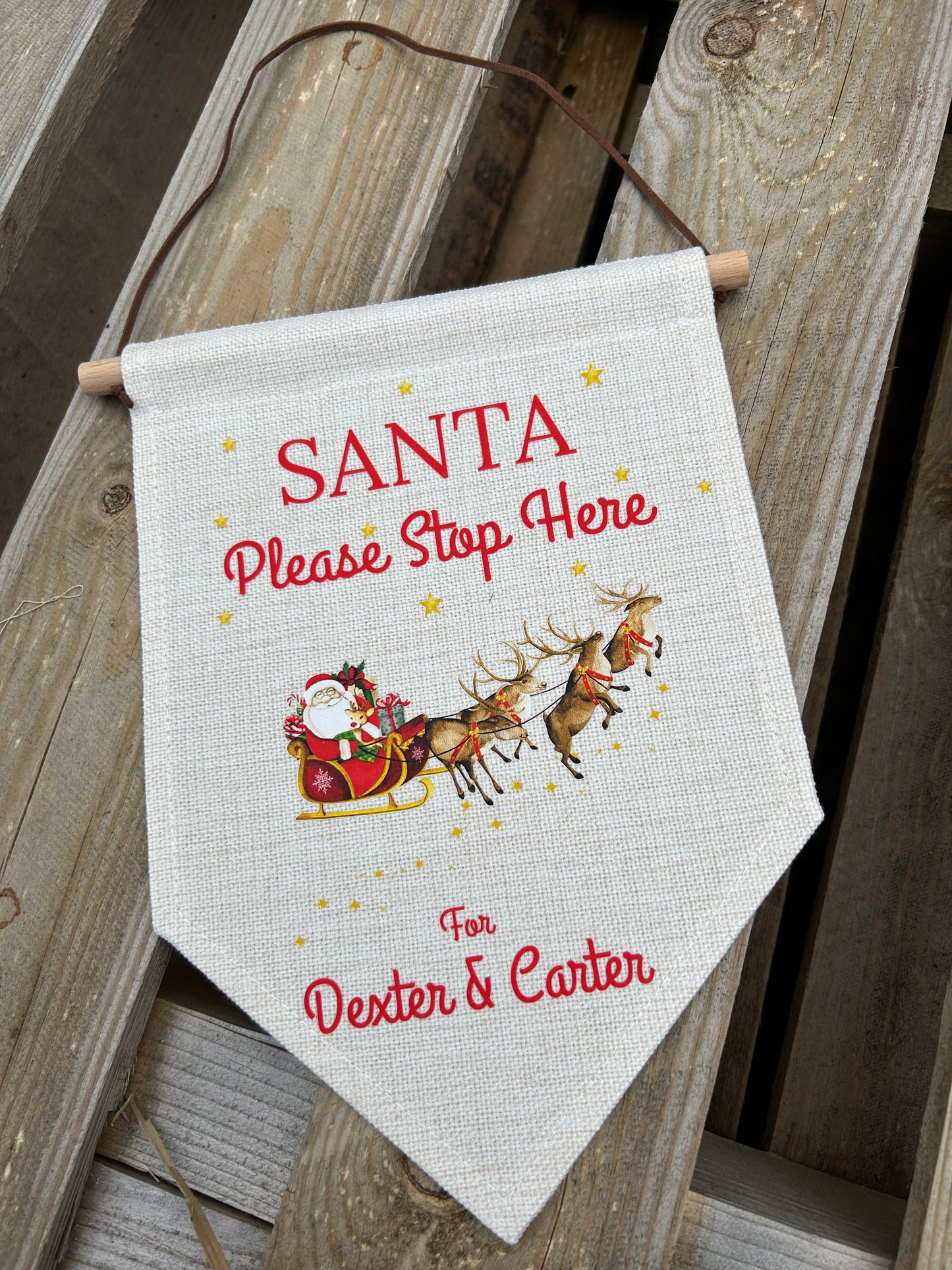 Santa Stop Here Flag