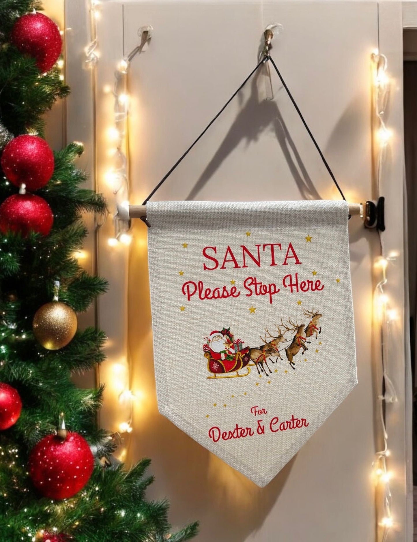 Santa Stop Here Flag