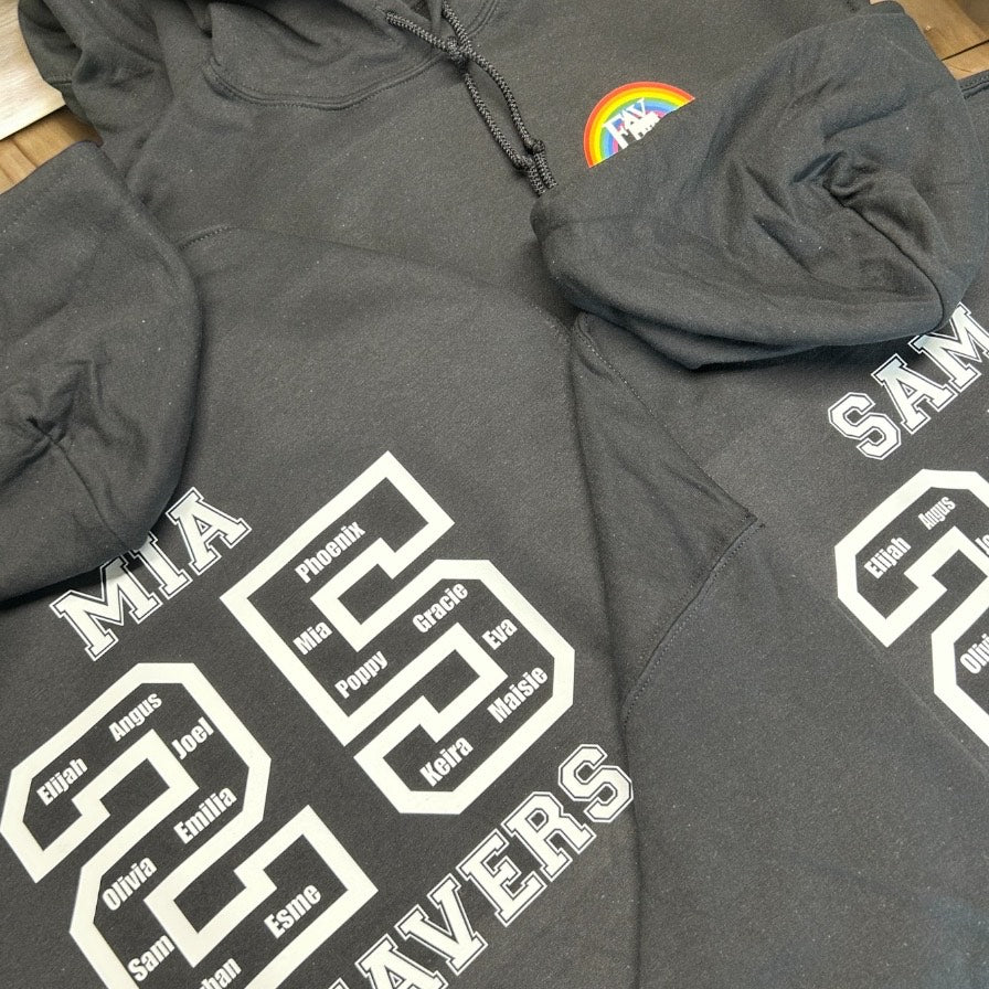 Customisable leavers hoodie for individual or PTA use