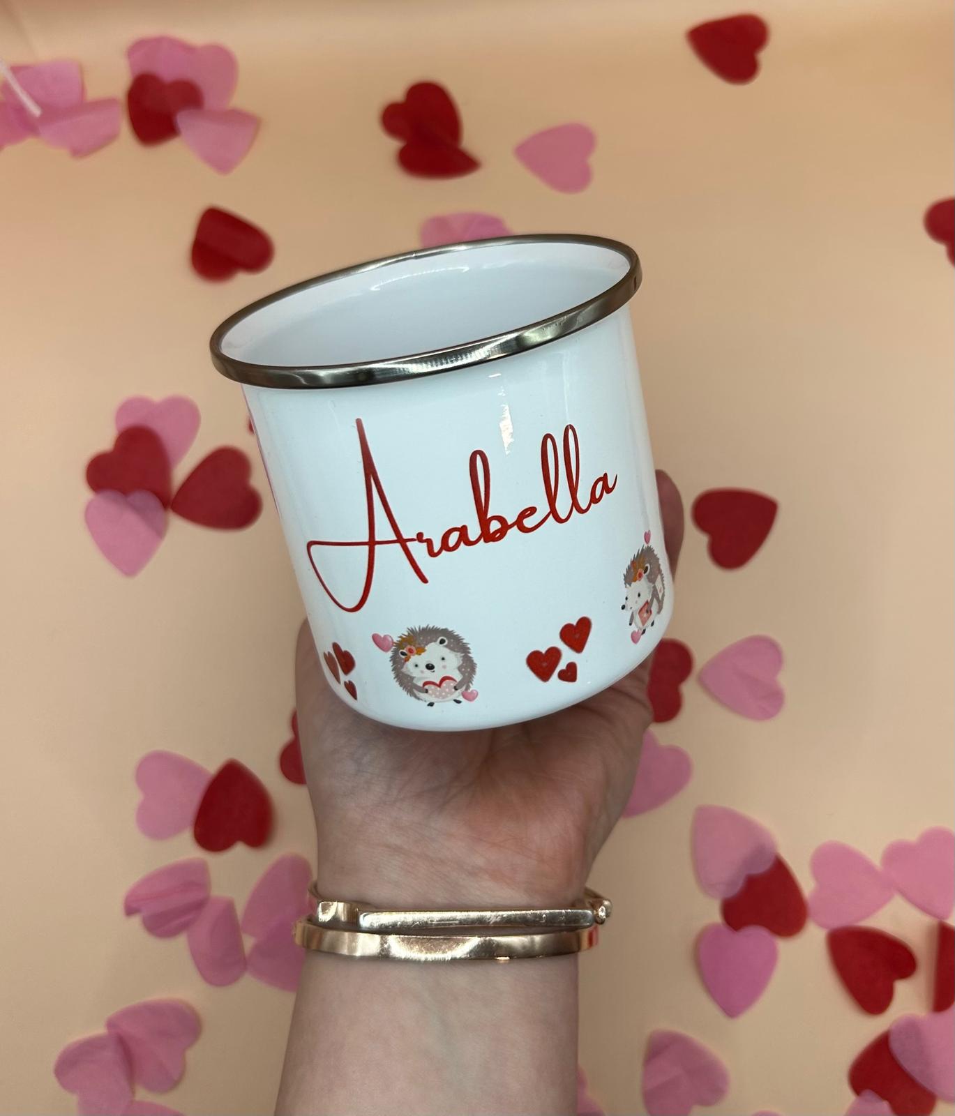 Enamel Valentine's Mug