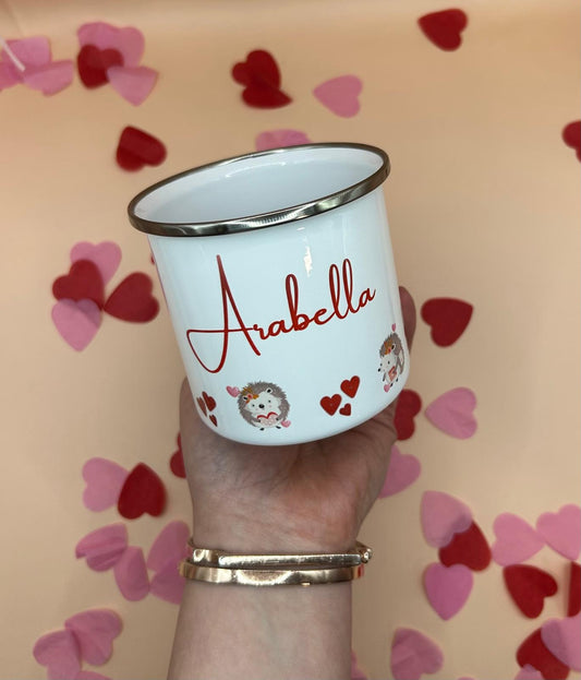 Enamel Valentine's Mug